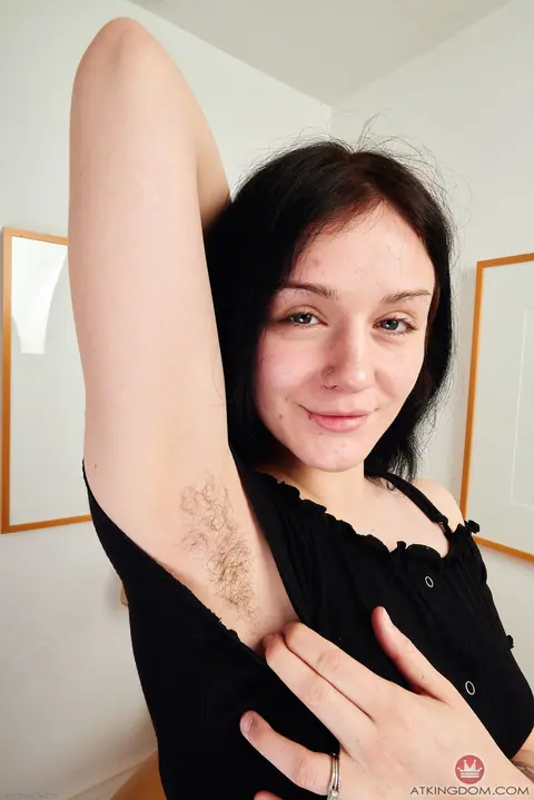 Rosalyn Sphinx: Brunette with Small Tits Spreads Her Hairy Pussy – photo 6 of 20