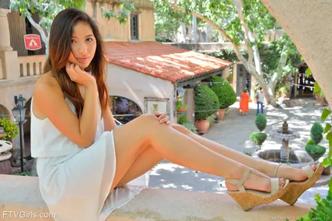 Melody Wylde: Japanese Brunette Flashes Skirt and Masturbates in Heels – photo 11 of 16