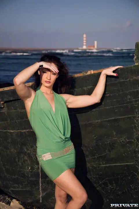 Judith Fox: Curly Brunette MILF in a Dress Takes Anal on the Beach – photo 5 of 20