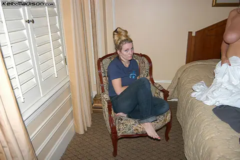 Brooke Banner: Busty Blonde MILF Strips Out of Her Jeans in a Hotel Room – photo 2 of 16