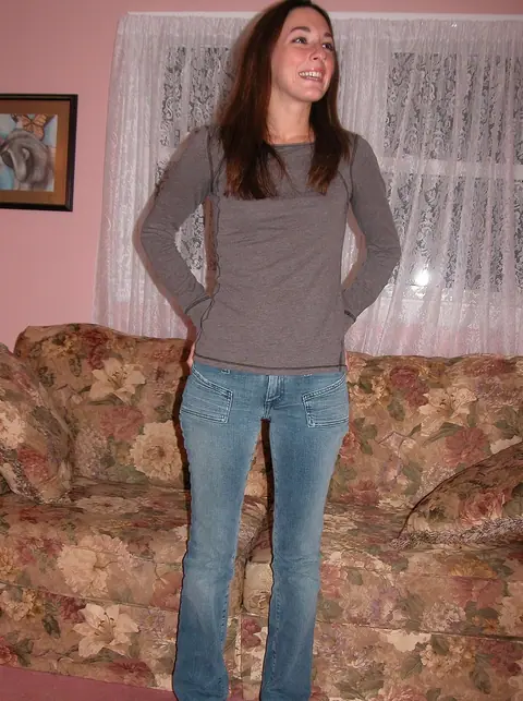 Skinny Brunette Strips Out of Her Jeans and Spreads for a Casting – photo 5 of 20