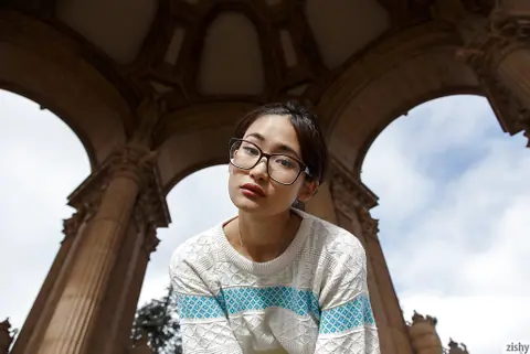 Saki Kishima: Japanese Babe with Big Tits Poses Outdoors in Glasses – photo 8 of 11