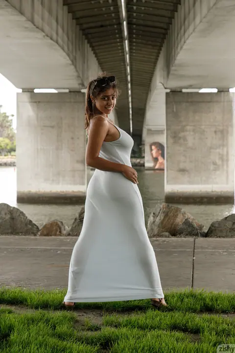 Ella Knox: Curvy Latina Flaunts Her Big Tits in a Tight Dress Outdoors – photo 1 of 12