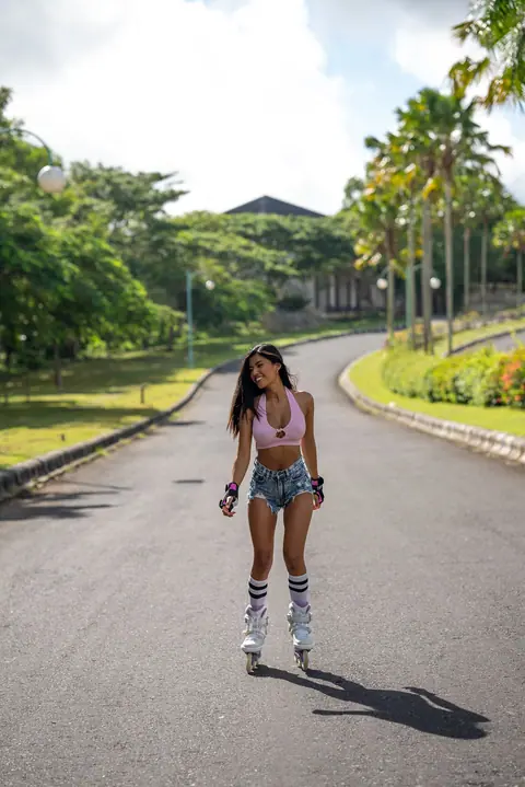 Tita Sahara: Skinny Asian Brunette Poses in Shorts, Dress, and Skirt – photo 14 of 20