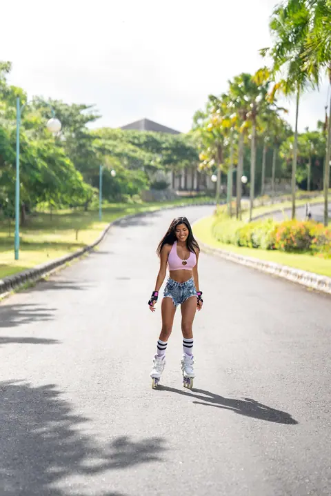 Tita Sahara: Skinny Asian Brunette Poses in Shorts, Dress, and Skirt – photo 2 of 20