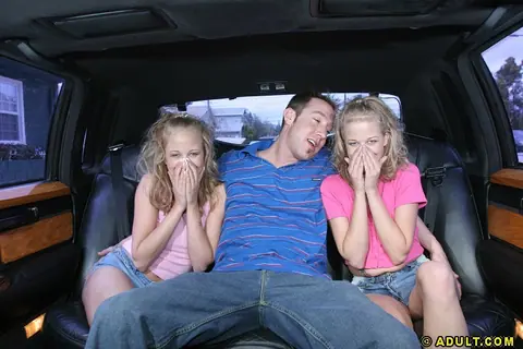 Molly May: Blonde in Shorts Gives a Blowjob in a Car Threesome – photo 3 of 16