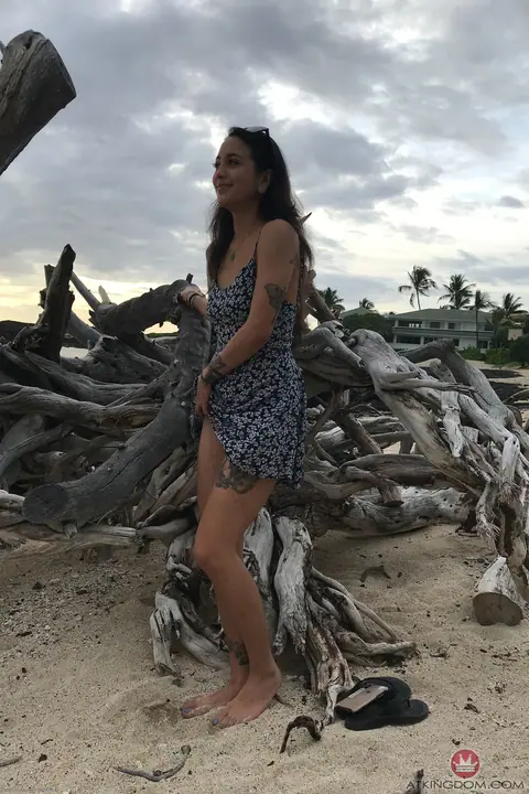 Mi Ha Doan: Asian Brunette in Glasses Spreads on the Beach – photo 2 of 20