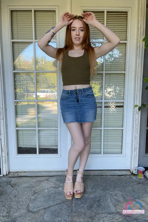 Madi Collins: Redhead Spreads Her Trimmed Pussy and Big Ass in Panties and Heels – photo 1 of 21