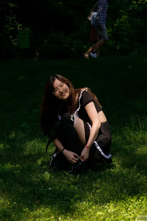 Barbie Qu & Skye Blue: Asian Blonde MILF Flashes Her Natural Tits Outdoors – photo 3 of 12