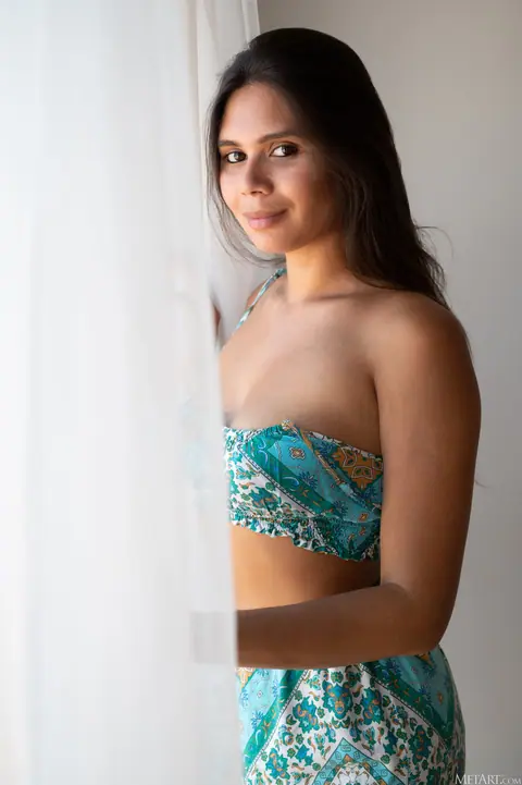Indian French Brunette with Big Tits Undresses and Spreads – photo 4 of 20