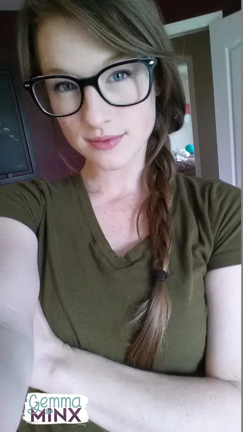 Gemma Minx: Redhead with Big Natural Tits Takes Lingerie Selfies in Glasses – photo 6 of 15