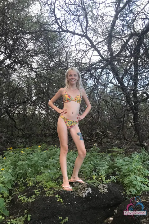 Kate Bloom: Petite Blonde in a Bikini Spreads Outdoors – photo 11 of 21