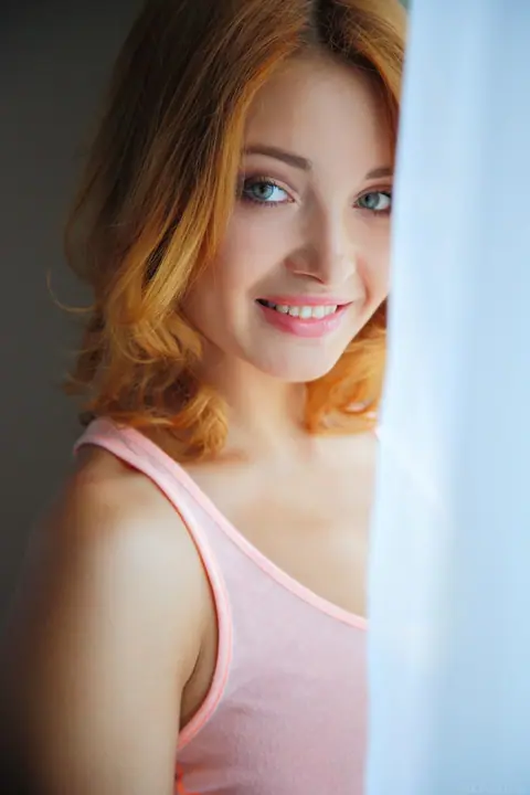 Thick Redhead with Big Tits Spreads Her Shaved Pussy – photo 1 of 20