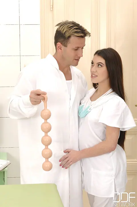 Petite French Nurse Takes Anal and a Dildo in Uniform – photo 4 of 20