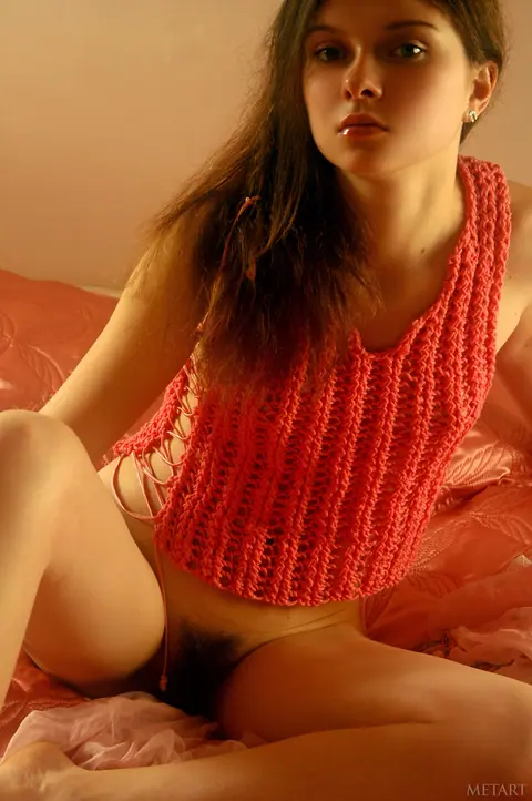 Woman with Small Tits Removes Her Top and Spreads Her Hairy Pussy – photo 17 of 20